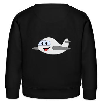Flugzeug - Kinder Organic Sweatshirt Mini Changer von Stanley/Stella - Schwarz - Hinten - AI Model Kid Male (0cm)