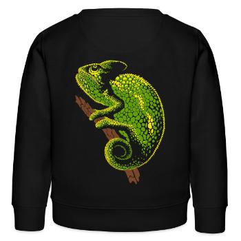Reptile caméléon - Sweat enfant bio Stanley/Stella - noir - Dos - AI Model Kid Male (0cm)
