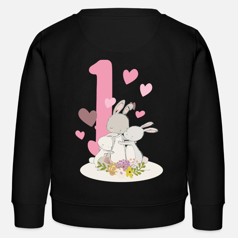 Numéro d'anniversaire d'une Hasenfamilie - Sweat enfant bio Stanley/Stella - noir