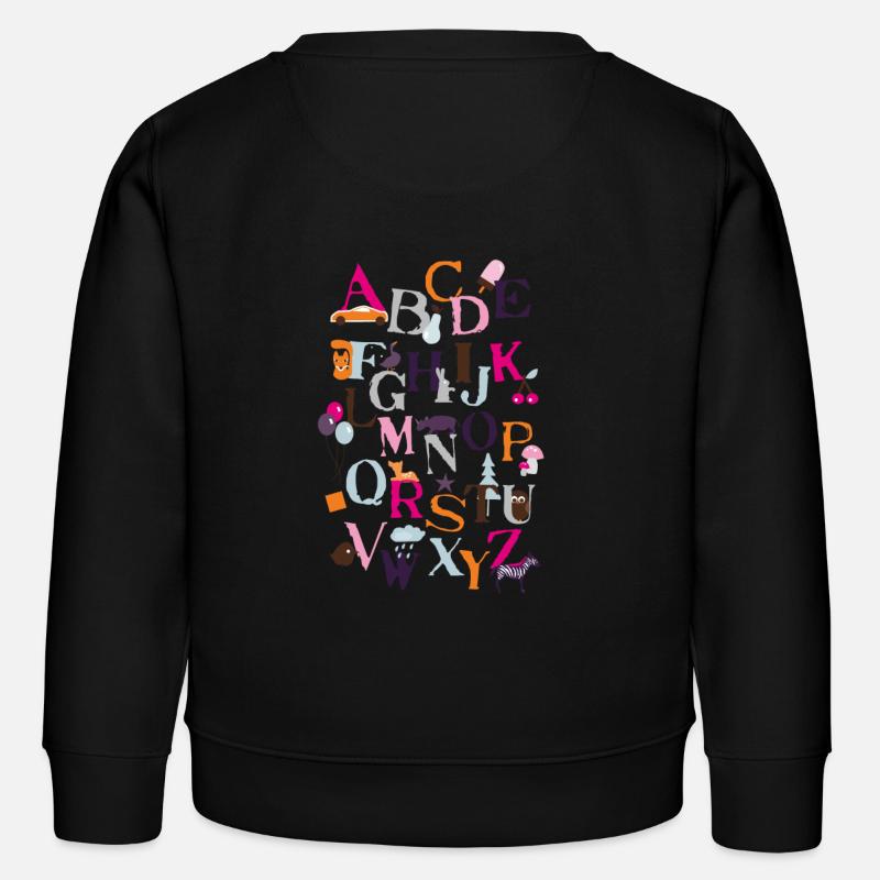 Motiv "ABC" - Kinder Organic Sweatshirt Mini Changer von Stanley/Stella - Schwarz