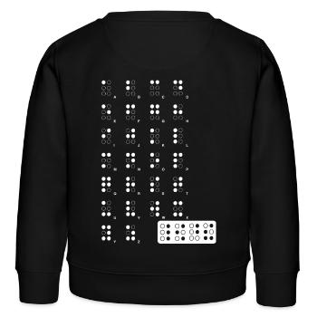 braille wite - Sweat enfant bio Stanley/Stella - noir - Dos - AI Model Kid Male (0cm)