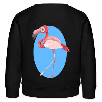 Flamingo - Kinder Organic Sweatshirt Mini Changer von Stanley/Stella - Schwarz - Hinten - AI Model Kid Male (0cm)