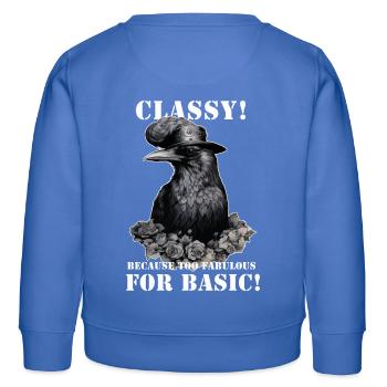 Steampunk Rabe - Kinder Organic Sweatshirt Mini Changer von Stanley/Stella - carolina Blue - Hinten - AI Model Kid Female (0cm)
