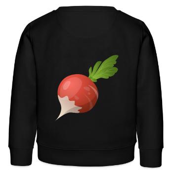 radish. Gift - Kids Organic Sweatshirt by Stanley/Stella - black - Back - AI Model Kid Male (0cm)