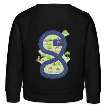 Straßenbild für Kinder - Kinder Organic Sweatshirt Mini Changer von Stanley/Stella - Schwarz - Hinten - AI Model Kid Male (0cm)