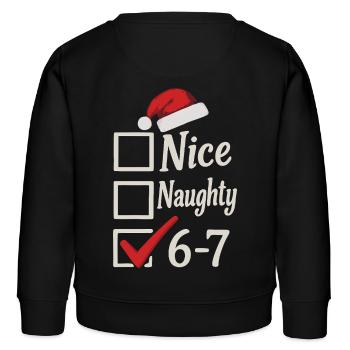 Nice Naughty 67 Christmas Meme - Kinder Organic Sweatshirt Mini Changer von Stanley/Stella - Schwarz - Hinten - AI Model Kid Male (0cm)