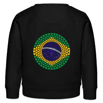 Brésil Brasil Mandala de coeur - Sweat enfant bio Stanley/Stella - noir - Dos - AI Model Kid Male (0cm)