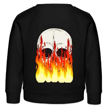 Skull Skull Horror Halloween Fire Flames - Kids Organic Sweatshirt by Stanley/Stella - black - Back - AI Model Kid Male (0cm)