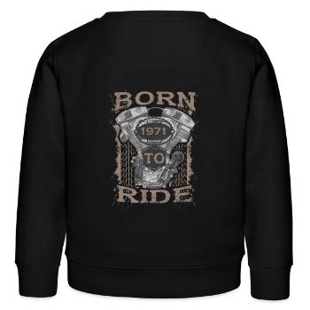 Born to Ride motorcycle 1971 - Kinder Organic Sweatshirt Mini Changer von Stanley/Stella - Schwarz - Hinten - AI Model Kid Male (0cm)