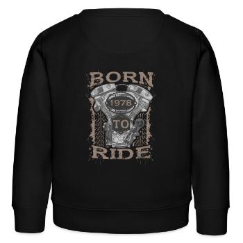 Born to Ride motorcycle 1978 - Kinder Organic Sweatshirt Mini Changer von Stanley/Stella - Schwarz - Hinten - AI Model Kid Male (0cm)
