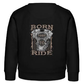 Born to Ride motorcycle 1985 - Kinder Organic Sweatshirt Mini Changer von Stanley/Stella - Schwarz - Hinten - AI Model Kid Male (0cm)