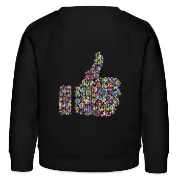 Regenbogenfarbener Daumen - Kinder Organic Sweatshirt Mini Changer von Stanley/Stella - Schwarz - Hinten - AI Model Kid Male (0cm)