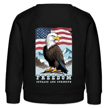 Weißkopfseeadler - Kinder Organic Sweatshirt Mini Changer von Stanley/Stella - Schwarz - Hinten - AI Model Kid Male (0cm)