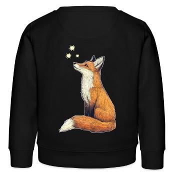 Fuchs mit Sternen - Kinder Organic Sweatshirt Mini Changer von Stanley/Stella - Schwarz - Hinten - AI Model Kid Male (0cm)