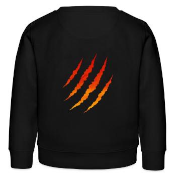 Griffures lave feu - Sweat enfant bio Stanley/Stella - noir - Dos - AI Model Kid Male (0cm)