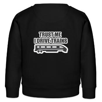 Lokführer, Zugführer, Eisenbahn, U-Bahn, ICE, Zug - Kinder Organic Sweatshirt Mini Changer von Stanley/Stella - Schwarz - Hinten - AI Model Kid Male (0cm)