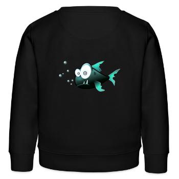 Fisch - Kinder Organic Sweatshirt Mini Changer von Stanley/Stella - Schwarz - Hinten - AI Model Kid Male (0cm)