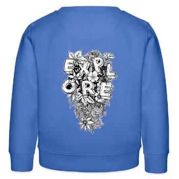 Explore - Endecker und Kletter T-Shirt - Kinder Organic Sweatshirt Mini Changer von Stanley/Stella - carolina Blue - Hinten - AI Model Kid Female (0cm)