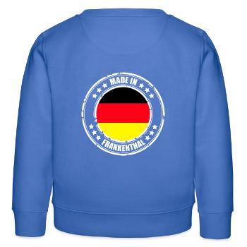 FRANKENTHAL - Kinder Organic Sweatshirt Mini Changer von Stanley/Stella - carolina Blue - Hinten - AI Model Kid Female (0cm)