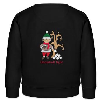 Boule de neige Boule de neige d'hiver Lutte Flake - Sweat enfant bio Stanley/Stella - noir - Dos - AI Model Kid Male (0cm)