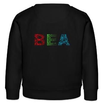 Nom de lettre de Bea - Sweat enfant bio Stanley/Stella - noir - Dos - AI Model Kid Male (0cm)