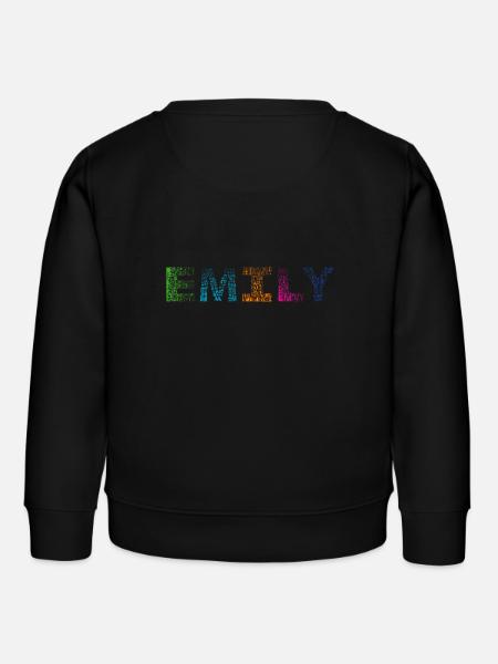 Emily Letter Name - Kids Organic Sweatshirt by Stanley/Stella - black