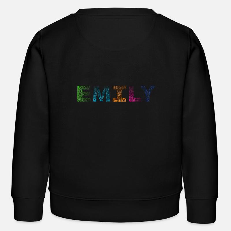 Emily Letter Name - Kids Organic Sweatshirt by Stanley/Stella - black