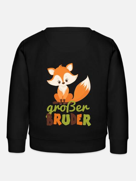 großer Bruder Fuchs - Kinder Organic Sweatshirt Mini Changer von Stanley/Stella - Schwarz