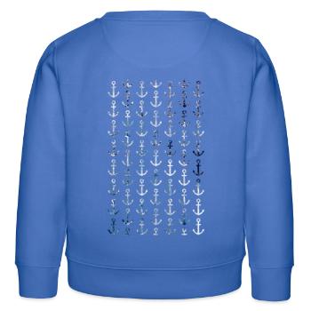 Maritimes Anker Muster im Vintage Style - Kinder Organic Sweatshirt Mini Changer von Stanley/Stella - carolina Blue - Hinten - AI Model Kid Female (0cm)