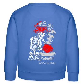 Der Geist des Schöpfers – Skelett-Handwerksdesign - Kinder Organic Sweatshirt Mini Changer von Stanley/Stella - carolina Blue - Hinten - AI Model Kid Female (0cm)