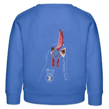 The cock (white) - Kids Organic Sweatshirt by Stanley/Stella - carolina blue - Back - AI Model Kid Female (0cm)