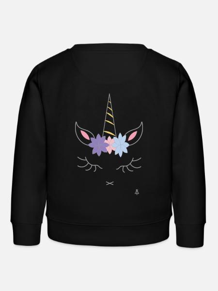 Einhorn - Kinder Organic Sweatshirt Mini Changer von Stanley/Stella - Schwarz