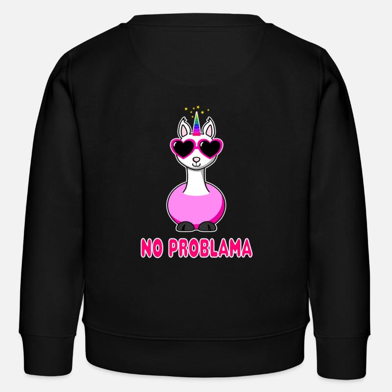 Unicorn Lama Pas Problama - Sweat enfant bio Stanley/Stella - noir