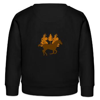 Pferd - Kinder Organic Sweatshirt Mini Changer von Stanley/Stella - Schwarz - Hinten - AI Model Kid Male (0cm)