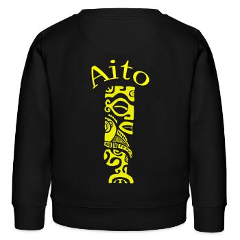 TIKI AITO "YELLOW" - Sweat enfant bio Stanley/Stella - noir - Dos - AI Model Kid Male (0cm)