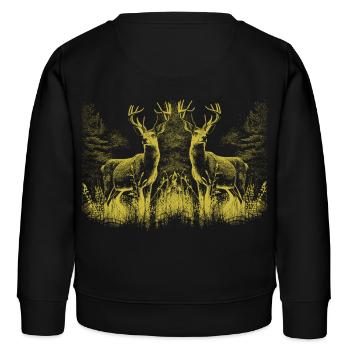 Hirsch Hirsche Wild Rotwild Rehbock - Kinder Organic Sweatshirt Mini Changer von Stanley/Stella - Schwarz - Hinten - AI Model Kid Male (0cm)