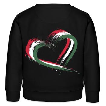 Herz Bürste Flagge Ungarns - Kinder Organic Sweatshirt Mini Changer von Stanley/Stella - Schwarz - Hinten - AI Model Kid Male (0cm)