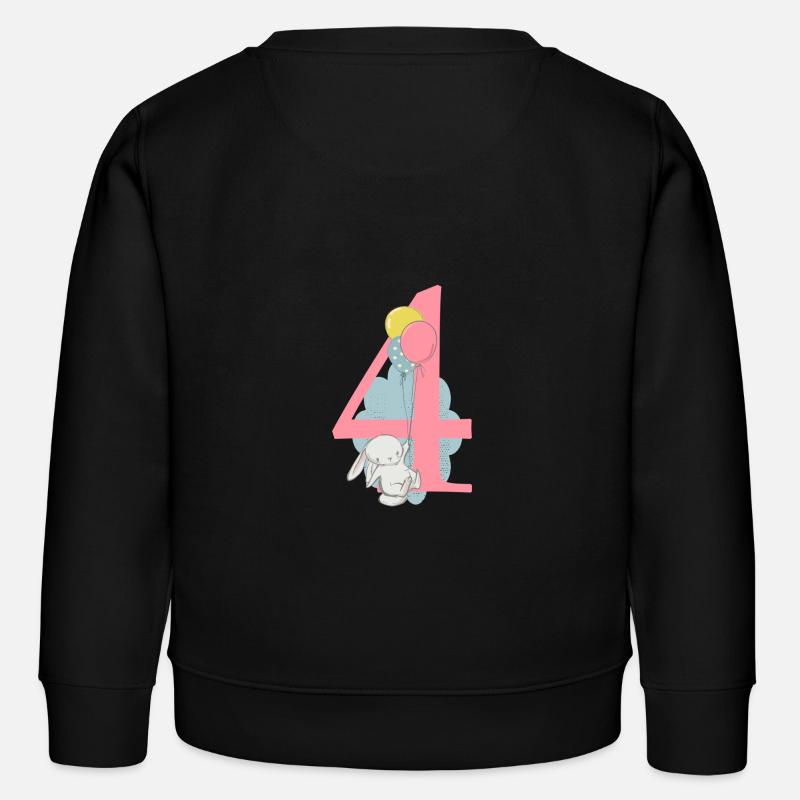 Numéro d'anniversaire 4 Hase - Sweat enfant bio Stanley/Stella - noir
