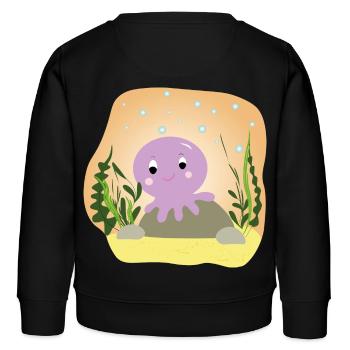 Otto Oktopus - Geschenk - Geschenkidee - Kinder Organic Sweatshirt Mini Changer von Stanley/Stella - Schwarz - Hinten - AI Model Kid Male (0cm)
