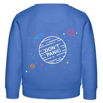 Ne paniquez pas - Sweat enfant bio Stanley/Stella - carolina blue - Dos - AI Model Kid Female (0cm)