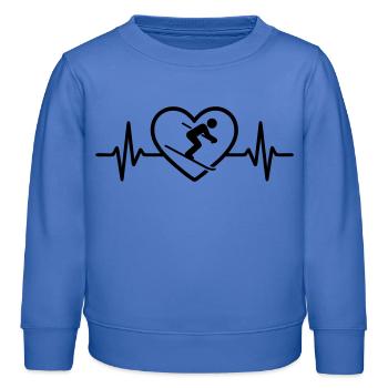 Skifahren Herz fuer die Piste - Kinder Organic Sweatshirt Mini Changer von Stanley/Stella - carolina Blue - Vorne - AI Model Kid Female (0cm)