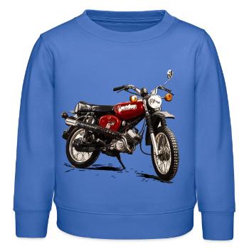 S51 Enduro Simson Motorrad - Kinder Organic Sweatshirt Mini Changer von Stanley/Stella - carolina Blue - Vorne - AI Model Kid Female (0cm)
