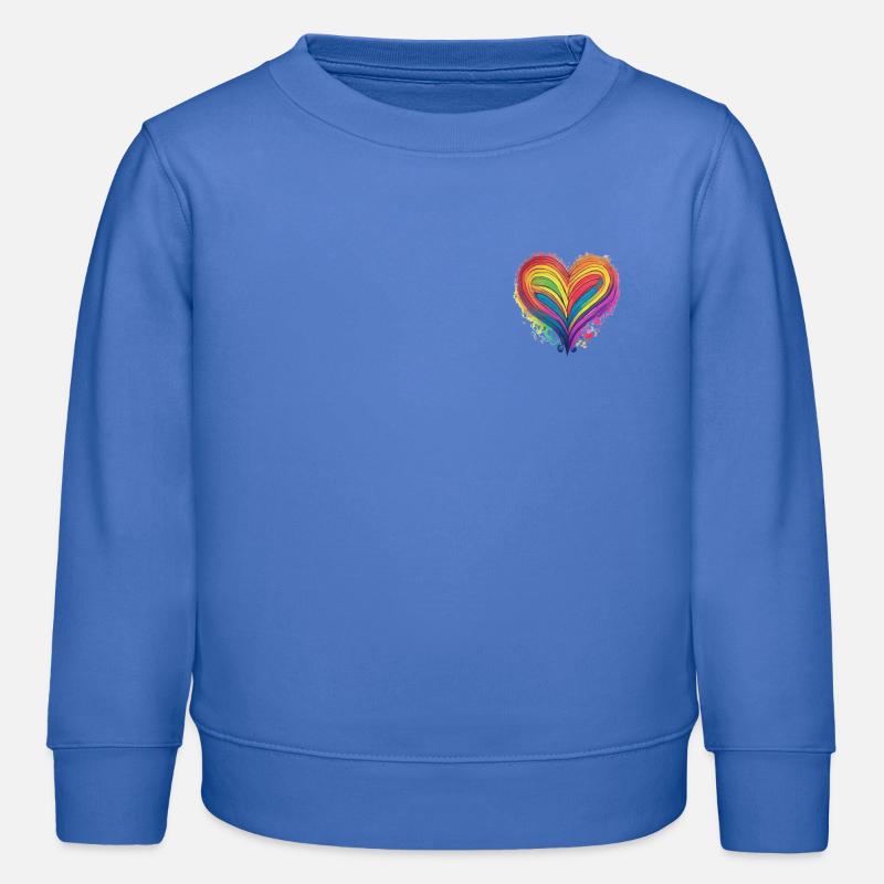 LGBTQ Trend Herz in Regenbogenfarben Pride - Kinder Organic Sweatshirt Mini Changer von Stanley/Stella - carolina Blue
