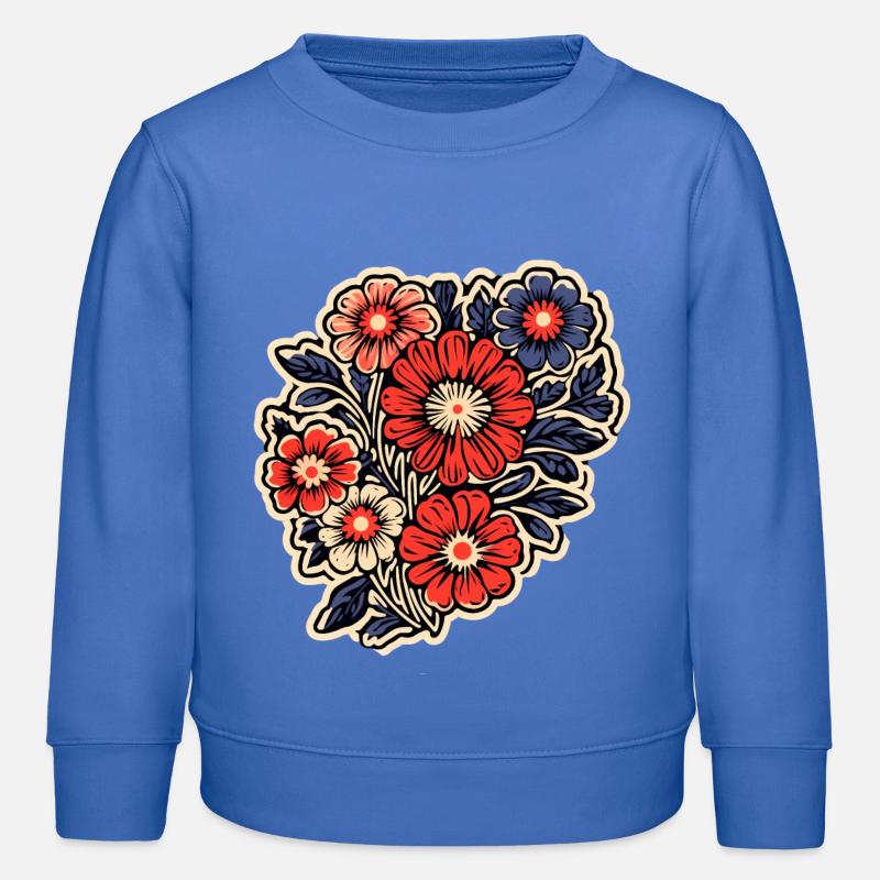 Wunderschönes Boho Blumen Herbarium Bouquet - Kinder Organic Sweatshirt Mini Changer von Stanley/Stella - carolina Blue