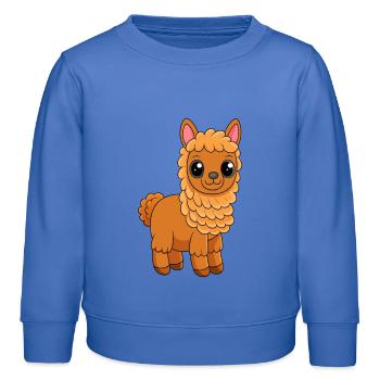 Alpaka Niedliche Maskottchen Zeichentrickfigur Kawaii - Kinder Organic Sweatshirt Mini Changer von Stanley/Stella - carolina Blue - Vorne - AI Model Kid Female (0cm)
