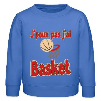 Ich kann nicht, ich habe Basketball - Kinder Organic Sweatshirt Mini Changer von Stanley/Stella - carolina Blue - Vorne - AI Model Kid Female (0cm)