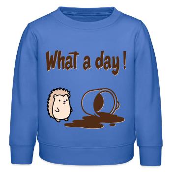 Hedgehog Coffee - Kinder Organic Sweatshirt Mini Changer von Stanley/Stella - carolina Blue - Vorne - AI Model Kid Female (0cm)