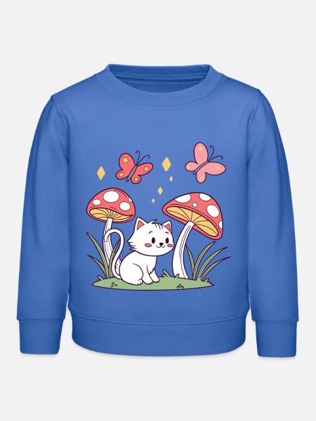 Pilzkatze Whimsy - Kinder Organic Sweatshirt Mini Changer von Stanley/Stella - carolina Blue