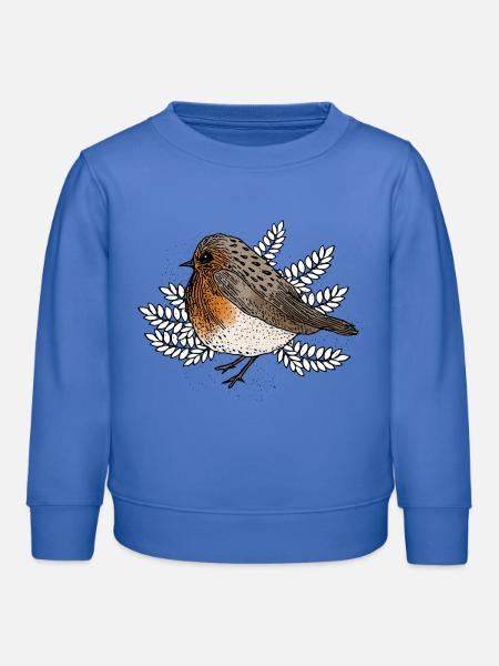 Rotkehlchen auf Zweigen - Kinder Organic Sweatshirt Mini Changer von Stanley/Stella - carolina Blue