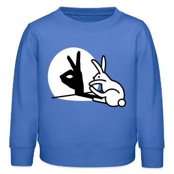Lustige Kaninchen Hand Schatten Projektion Hase - Kinder Organic Sweatshirt Mini Changer von Stanley/Stella - carolina Blue - Vorne - AI Model Kid Female (0cm)